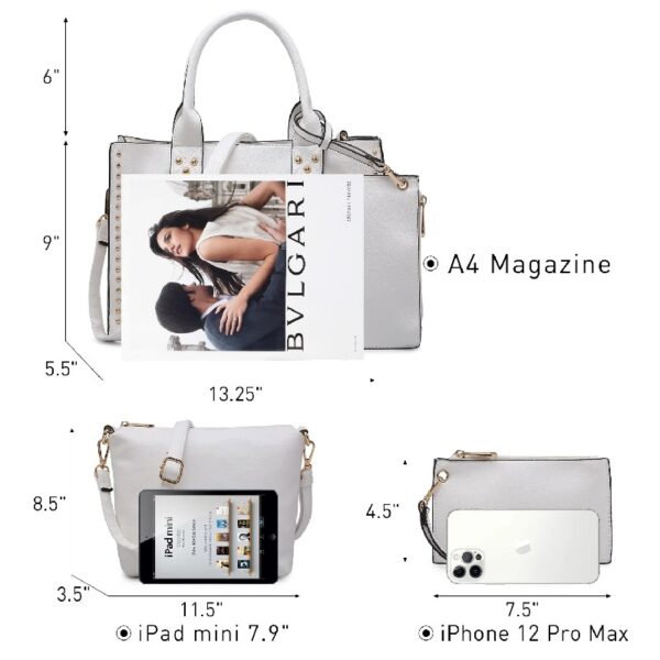 a5016be86e394c0da115b32d017886a4 Women's 3Pcs Purse Handbag Shoulder Bag Tote Satchel Hobo Bag Briefcase Work Bag for Ladies