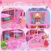 Huge Doll House - 285 PCS Girl Toys Large-Scale Dollhouse 12 Rooms Playhouse with LED Lights Furniture and Accessories, Big Doll House for Princess Age 3-8