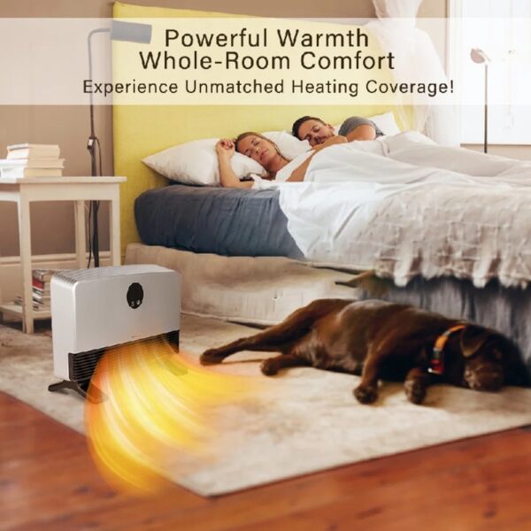 1500W Space Heater, Fast Heating with 4 Modes, Wall-Mounted & Freestanding, Smart App & Remote Control, Quiet Turbo Fan, 24H Timer, Safe for Bedroom & Office