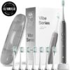 Black Series Electric Toothbrush - Rechargeable, 4 Modes, Travel Case, 8 Brush Heads