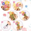 24 Pieces Flower Bouquet Craft Kit Mother'S Day Flower Bouquet Paper Craft Kit Colorful Diy Thankful Gift Craft for Teacher Appreciation Week Spring Handmade Project Classroom Activities
