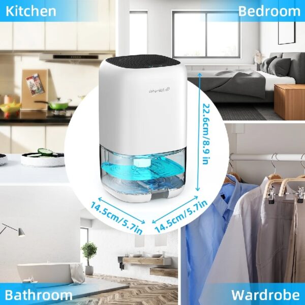 Dehumidifier Portable and Ultra Quiet with Automatic Defrosting for Home 1000ML(2200 Cubic Feet)