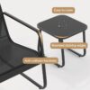 3 Pieces Patio Chairs Set with Glass-Top Coffee Table, Outdoor Bistro and Patio Furniture Set for Porch|Backyard|Balcony, Black
