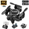 4K Foldable Mini Drone for Kids, Drone with Camera, Portable RC Quadcopter with Altitude Hold 3D Flips and Headless Mode Easy to Fly