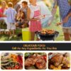 14 inch Portable Charcoal Grill, Lightweight Enamel Coated Coal Kettle Smoker with 3-Point Locking Lid 2 Grilling Racks Dual Venting System, Tabletop Barbecue Oven for Outdoo