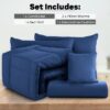 Lux Decor Collection 5 Piece Queen Down Alternative Comforter Set, Washable Duvet Bedding Set - Quatrefoil Navy
