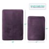Nestl Set of 3 Absorbent Memory Foam Bath Mat Bathroom Rugs, Gray, Large 20