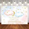 Custom Twinkle Twinkle Little Star Gender Reveal Backdrop 8x6ft Pink Blue Little Stars Baby Shower Background Glitter Gold Stars Moon Baby Reveal Surprise Party Photoshoot Banner