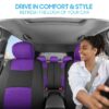PolyPro Car Seat Covers Full Set in Charcoal on Black – Front and Rear Split Bench for Cars, Easy to Install Cover Set, Accessories Auto Trucks Van SUV