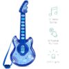 19in Kids Flash Guitar, Pretend Play Musical Instrument Toy for Toddlers w/ Mic, Stand - Navy