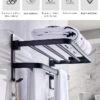 Towel Rack for Bathroom Towel Holder for Bathroom Wall Mounted,Black Towel Bar Storage