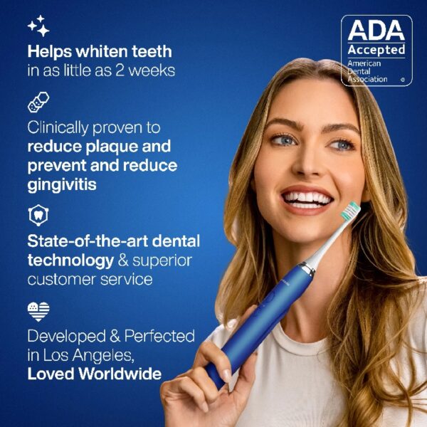 Black Series Electric Toothbrush - Rechargeable, 4 Modes, Travel Case, 8 Brush Heads