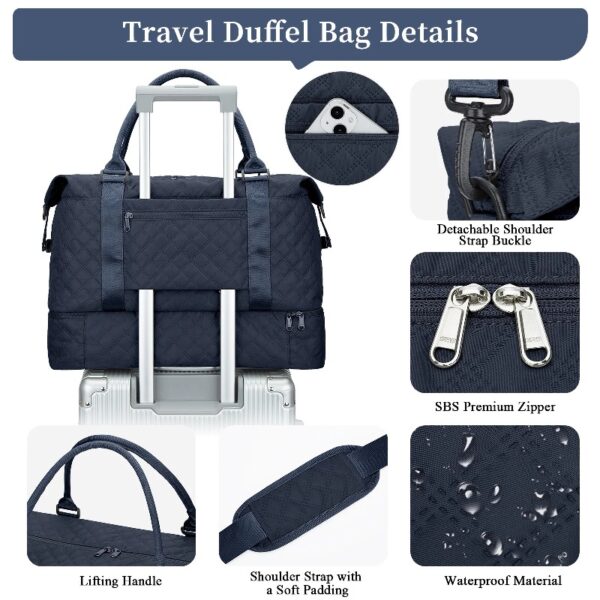 a69153dadde443a7b08db32d0176a9b5 Weekender Bags for Women, Travel Duffel Bags with Shoe Compartment,Personal Item Travel Bag for Airlines, Carry on Overnight Tote Bag for women,Beige&Brown