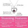 Forever March Birthstone 18k White Gold Plated Women's Necklace, Swarovski Crystals