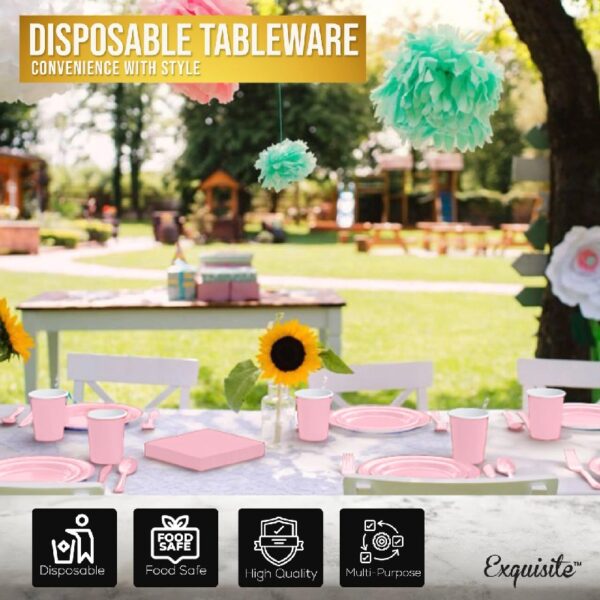 Exquisite 350 Piece Easter Plastic Disposable Party Plates & Dinnerware Combo Set