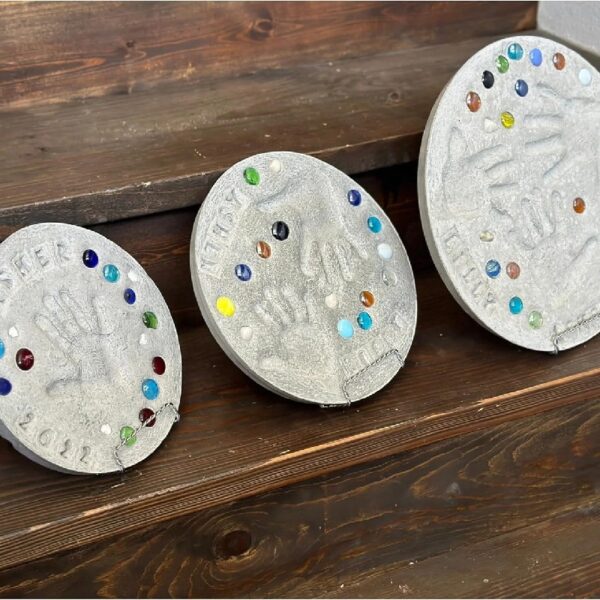 Large DIY Stepping Stone Kit, Handprint Stepping Stone, Mother's Day Gift, Footprint Stepping Stone (14 Inch)