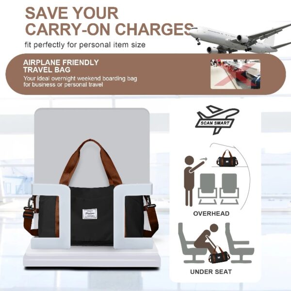 a7299af2cb3f41469be1b32d0176a57b Weekender Bags for Women, Travel Duffel Bags with Shoe Compartment,Personal Item Travel Bag for Airlines, Carry on Overnight Tote Bag for women,Beige&Brown