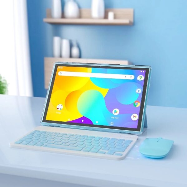 Tablet 2 in 1 Tablet with Keyboard Including Case Mouse Stylus, 10 inch Tablet Android 14 Tablets PC, 10.1