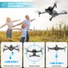 Large Size Four-Axis Brushless Drone 4K HD FPV Camera Wifi RC Quadcopter，360° Flip，Waypoint Flight，for Kids Adult and Beginners，GPS，Black，2 Batteries