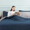 Light Purple Queen Comforter Set - 7 Pieces Reversible Queen Bed in a Bag, Queen Bed Set Light Purple and Grey with Comforters, Sheets, Pillowcases & Shams