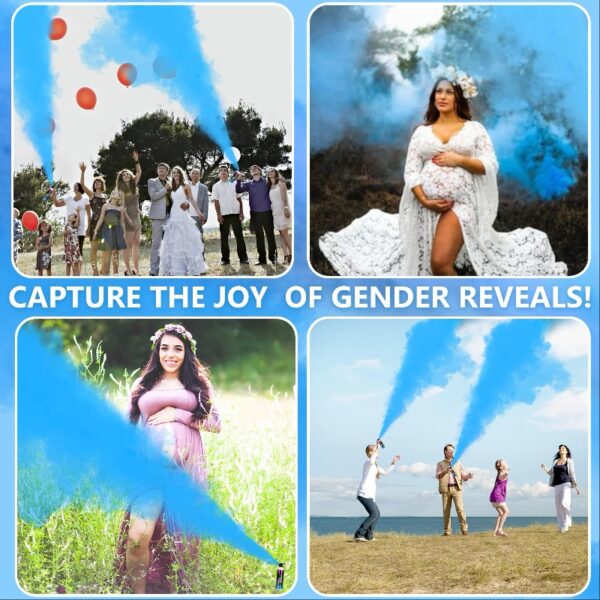 Gender Reveal Smoke Bombs,100% Biodegradable Butterfly Confetti Powder Cannon,Memorable Baby Gender Reveal Party Supplies Decorations & Ideas，2 PACK BLUE