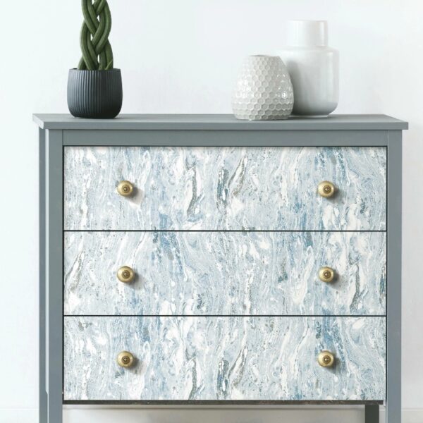 Blue Satellite Seas Peel and Stick Wallpaper, 20.5 in x 18 feet
