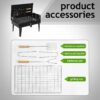 Portable Grill Charcoal Grill BBQ Grill Square Design Black