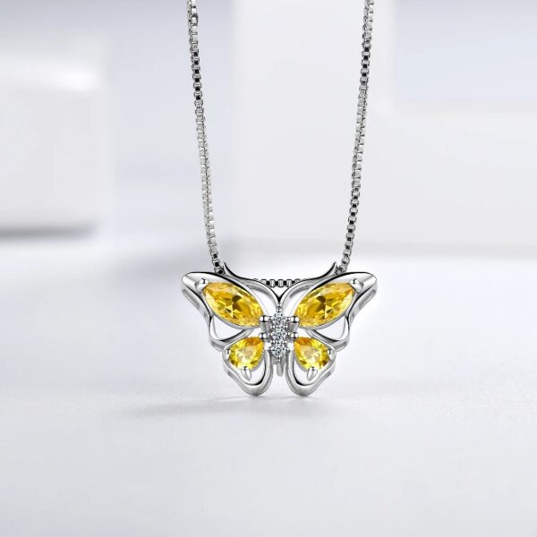 Purple Butterfly Jewelry Amethyst February Birthstone Jewelry Set Fine Necklace/Earrings 925 Sterling Silver Women Birthday Mother's Day Gifts
