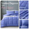 Queen Size 3-Piece All-Season Down Alternative Comforter Set Deep Black | Comforter + Pillow Cases Bedding Set | Hotel Grade Bed in a Bag by