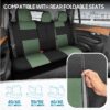 PolyPro Car Seat Covers Full Set in Charcoal on Black – Front and Rear Split Bench for Cars, Easy to Install Cover Set, Accessories Auto Trucks Van SUV
