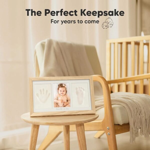 Ash Wood Baby Hand & Footprint Kit - Newborn Keepsake Frame, Personalized Gifts for Girls & Boys, Mother's Day Gift