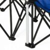 Double Camping Chair, Folding Camp Chair with Removable Umbrella, Cup Holders, Cooler Bag, Side Pocket & Carry Bag, 2-Person Beach Chair for Outdoor, Sports, Concerts, Travel, Picnic (Blue)