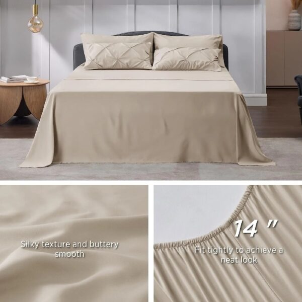Dorm Bedding Twin Comforter Set - 5 Pieces Pintuck Bed in A Bag with Comforters, Sheets, Pillowcases & Shams