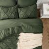 Dorm Bedding Twin Comforter Set - 5 Pieces Pintuck Bed in A Bag with Comforters, Sheets, Pillowcases & Shams