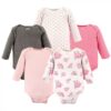 Cotton Long-Sleeve Bodysuits, 5-Pack, Newborn- 24 Months