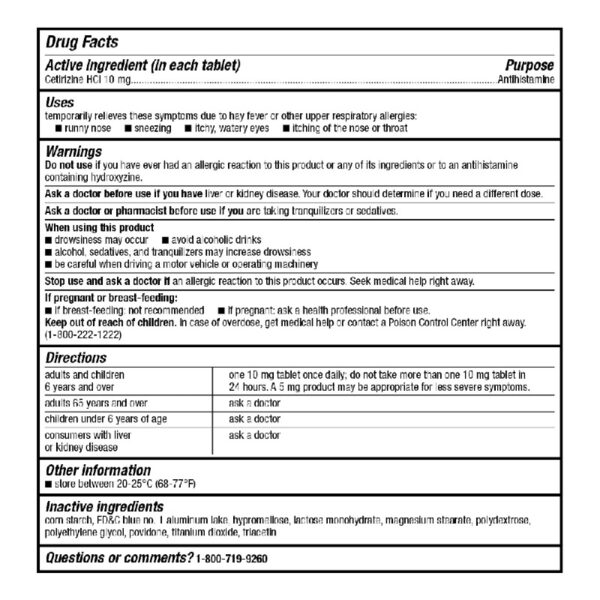 24 Hour Allergy, Cetirizine Hydrochloride Tablets, 10 mg, 300 Count