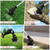 24V Black Electric Weed Eater Lawn Edger Cordless Grass String Trimmer Cutter + 2 Batteries & 3 Types Blades