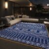 Outdoor Rug 6'x9' Waterproof Patio Rug Reversible Indoor Outdoor Rug Lightweight Plastic Straw Rug for RV Camping Deck Balcony Boho Porch Decor Dark Grey and White