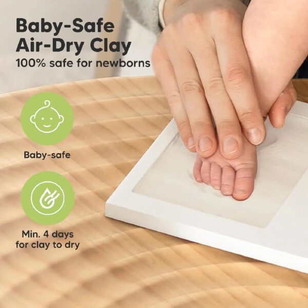 Ash Wood Baby Hand & Footprint Kit - Newborn Keepsake Frame, Personalized Gifts for Girls & Boys, Mother's Day Gift