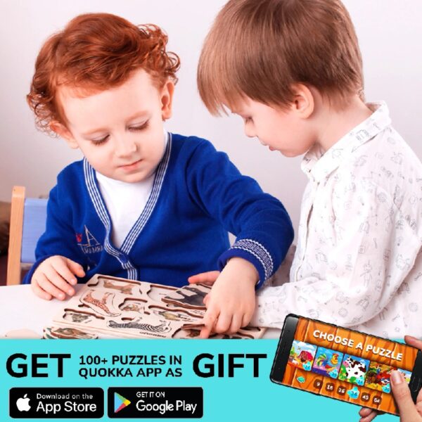 Toddlers Educational Toys Learning Games Jigsaw Puzzles, Wood, 3 Count