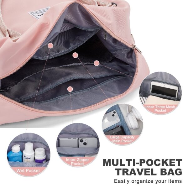 aad3f9174729467f80b1b32d0176b5b5 Weekender Bags for Women, Travel Duffel Bags with Shoe Compartment,Personal Item Travel Bag for Airlines, Carry on Overnight Tote Bag for women,Beige&Brown