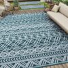 Outdoor Rug 6'x9' Waterproof Reversible Patio Rug Boho Geometric Indoor Outdoor Rugs Lightweight Plastic Straw Ourdoor Carpet for RV Camping Deck Balcony Modern Porch Decor Black and White