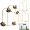 Skypatio 7.2ft Wedding Arch for Ceremony, Golden Balloon Stand, Metal Arch Backdrop for Decor