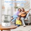 Humidifiers for Bedroom, Ultra Quiet Cool Mist Humidifier for Baby, Ultrasonic Air Humidifier with Auto Shut off, Adjustable 360° Rotation Nozzles, White