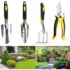 Garden Tools Set 5 Piece Floral Heavy Duty Gardening Tools with Pruning Shears / Hand Trowel / Transplanter / Hand Rake / Gardening Gloves, Delicate Garden Gift