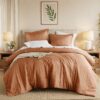 Full/Queen Comforter Sets, Reversible 3 Piece Extra Soft Bedding Set, Chambray Print Sage Green Comforter Bed Set with Pillow Shams