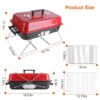 Portable Charcoal Grill with Lid Folding Barbecue Grill for Outdoor Camping Cooking Small Table Top BBQ Grill for Outdoor Cooking Camping Beach Traveling Picnic Backyard