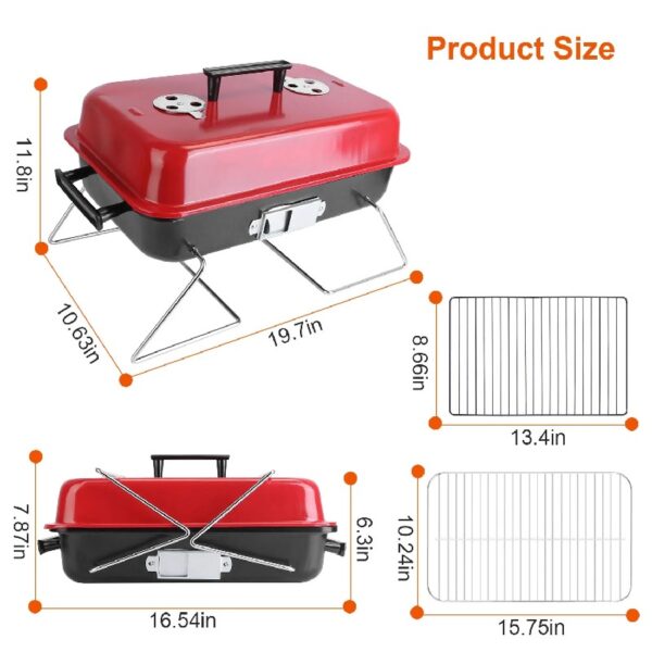 ab9ef5cf1aaf48fc827db32d0160a46a Portable Charcoal Grill with Lid Folding Barbecue Grill for Outdoor Camping Cooking Small Table Top BBQ Grill for Outdoor Cooking Camping Beach Traveling Picnic Backyard