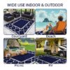 Outdoor Rugs Waterproof Plastic Straw Mat 6'x9' Reversible Patio Deck Beach Blue & White