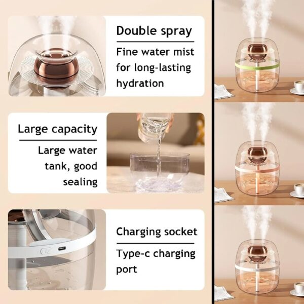 Dreamzy Humidifier 2025 New, Dreamzy Humidifiers for Bedroom Large Room and Bedroom Small, Dreamzy Humidifier Copper Coil, Small Table Top Humidifiers for Bedroom, Desktop Humidifier (B-Pink)